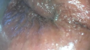 after 5 min of anal pumping close up