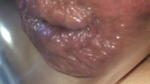 close up anal pumping session