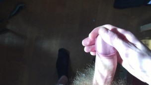 Teen male jerking off his big hiary dick, cumshot