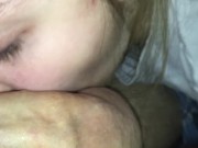 Licking his hard cock before I’m allowed to take it 5/16