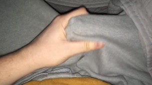 Cum Soaks Through My Grey Sweatpants! Slow Motion at End