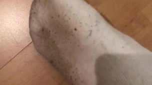 Klaarkomen over witte Puma sok