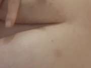 Fat piggy pissing in a cup then pouring it over udders