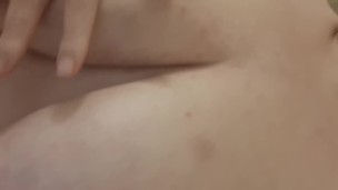 Fat piggy pissing in a cup then pouring it over udders