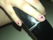 18 year old teen mom tried to fit 16in Dildo first time
