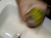Jacking Off at Work With Banana Peel