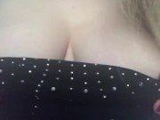 Carlycurvy stripping and teasing in short tight black dress 3/16