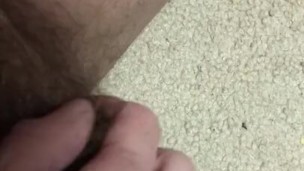 Hairy Dick with Dry Cum Getting Aroused Hand Job
