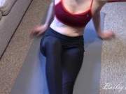 Fit blonde solo masturbation