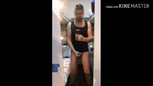 Jerking off on the train. Risky