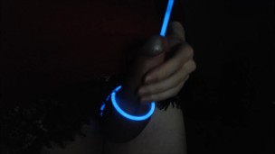 Femboy Edges and Sounds Cock with Glowstick