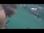 BF gives petite brunette sexy snorkeling lesson in public 9/16