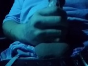 Stroking my cock in car 