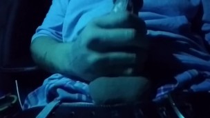 Stroking my cock in car 