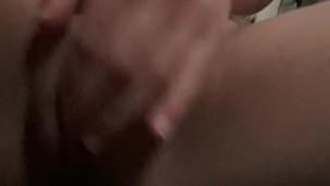 FtM Quick shuddering orgasm with family down the stairs unaware