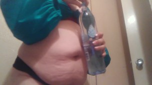 Huge Belly Inflation w/ Bike Pump and Chugging Part Two