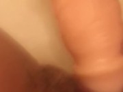 Teasing my pussy with my dildo in the tub