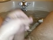 Quick bathtub cumshot