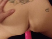 Sexy lesbian slut cums real hard with big pink strap 10/16
