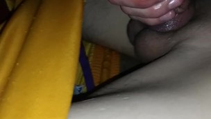 Jacking off my big cock for gf with tight dick ring on