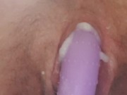 Step Milf plays with husbands cum