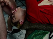 my first UPSIDE DOWN deeptroath. Petite blonde teen sucking daddy's cock 2/16