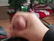 Secretly stroking it and cumming during the holidays