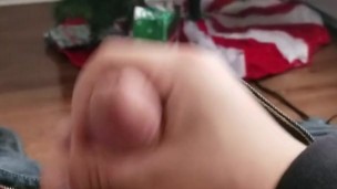 Secretly stroking it and cumming during the holidays