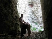 brunette sucks cock and Fucks in the ruins of an old fortress
