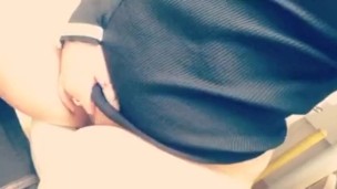 Naughty librarian enjoys quick playtime at work