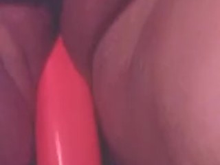 Gran Bella Dona’s Fat Pussy trying to take 10″ dildo.