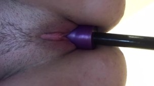 Trans Man Cums Hard With Intense Broom fuck