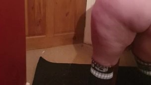 Long socks, high heels and a 9 inch dildo - video request