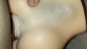 taking my dick deep in that toy!