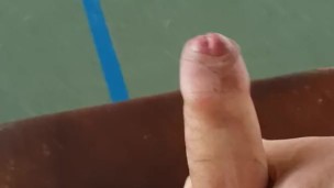 Cumshot in gym