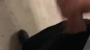 Horny guy jerks off at work