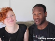 Driving His Cock In Deep with Her Legs Over his Shoulders
