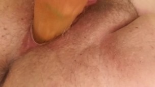 Making a mess with a big toy in my cunt