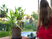 Hot girl with high heels, stockings and solo play with toys. 2/16