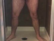 Shaving my Cock and Balls and Fucking my Tight Ass in the Shower