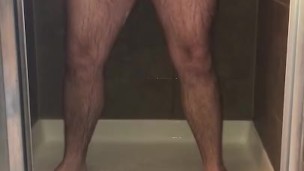 Shaving my Cock and Balls and Fucking my Tight Ass in the Shower