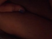 Brownskin BBW plays with her wet pussy