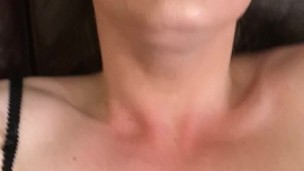 Cute sissy femboy fucked and cum over herself, cleans it up (POV, top)