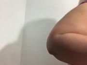 Carlycurvy in purple tight top and light fishnets 14/16