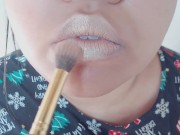 Mouth Fetish: Making my lips shine