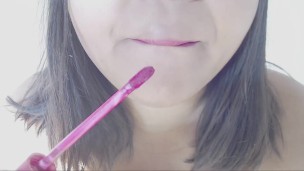 Red Lipstick Application