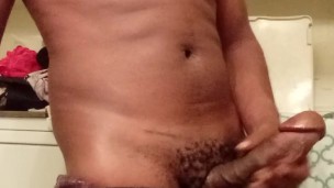 Stroking Huge Black Cock