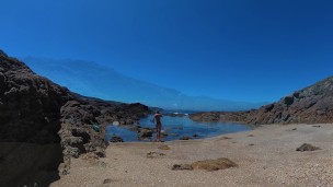 TRAVEL NUDE - Perfect body nudist girl on the wild beach in Spain