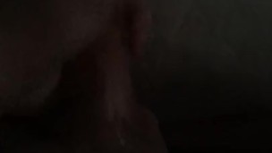 Jerking off with my morning wood and playing with my cum