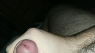 edging bear cums on belly (slow motion)